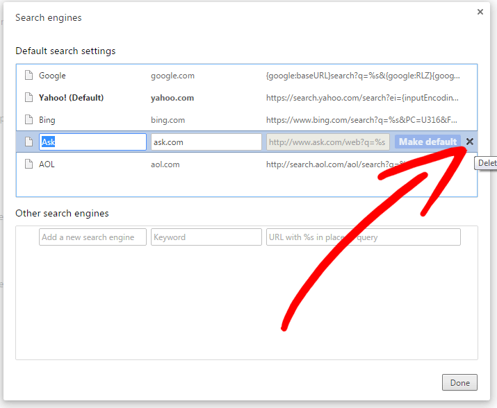 chrome-manage-search How to remove Dcareyouto.top