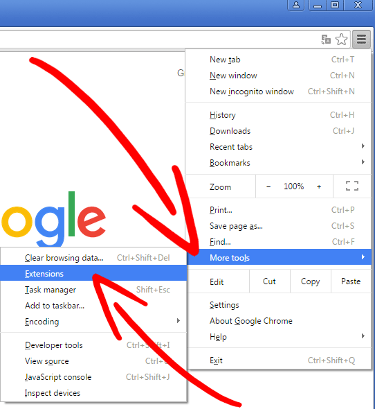 chrome-more-menu Remove PDFSearchTip virus