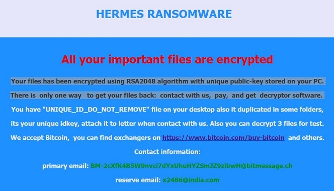 Hermes-ransomware-removal