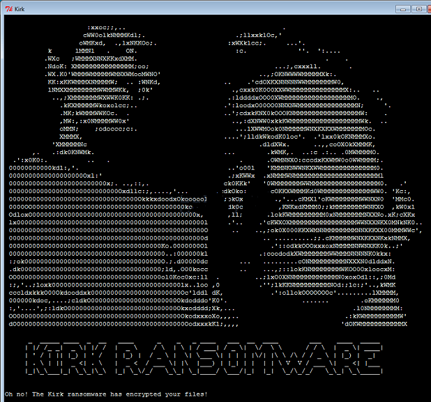 Kirk ransomware-