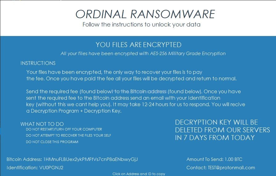 Ordinal Ransomware-removal
